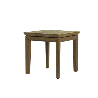 Natural Brown Square Side Table Wood Top With Wood Base Side Tables LOOMLAN By LHIMPORTS