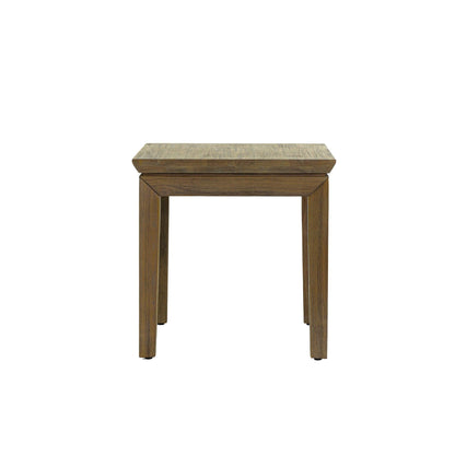 Natural Brown Square Side Table Wood Top With Wood Base Side Tables LOOMLAN By LHIMPORTS