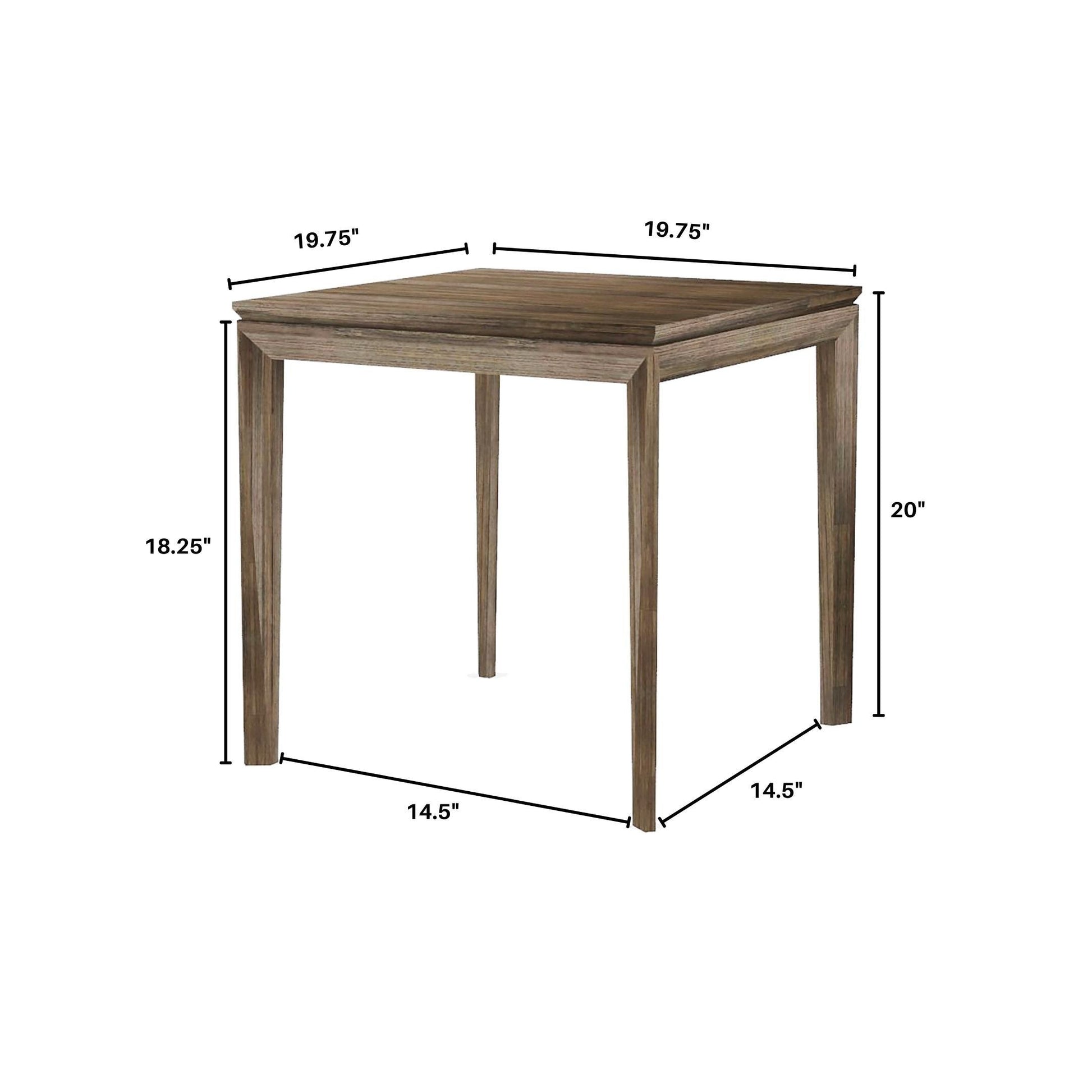 Natural Brown Square Side Table Wood Top With Wood Base Side Tables LOOMLAN By LHIMPORTS