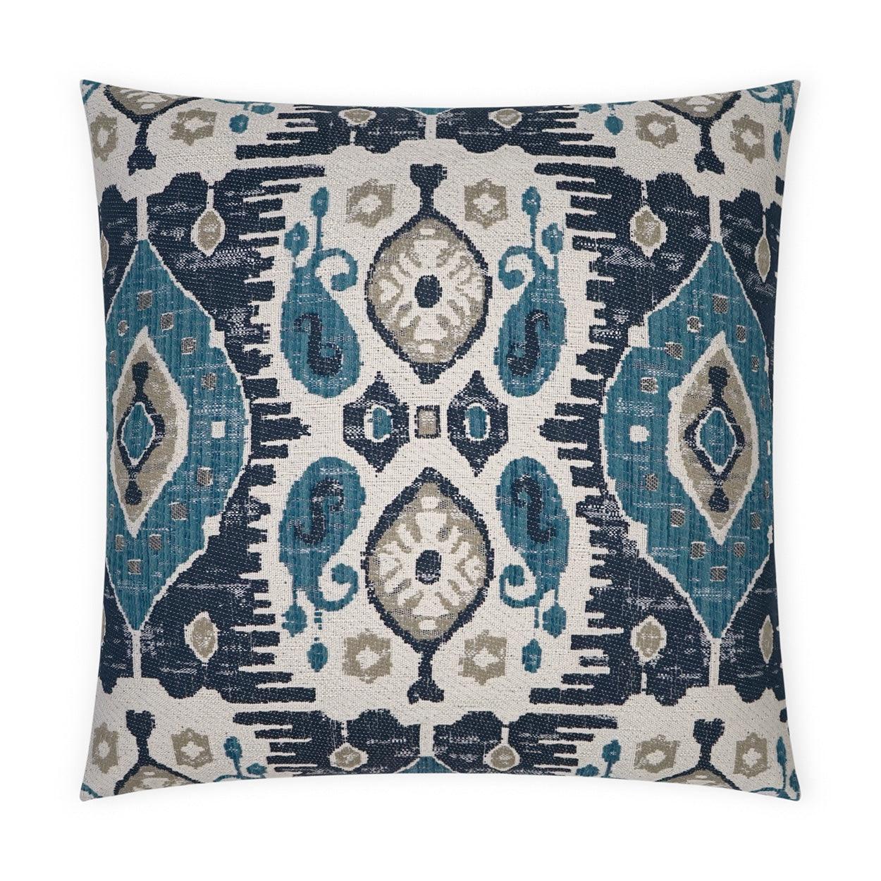 Navone Indigo Blue Turquoise Teal Large Throw Pillow With Insert Throw Pillows LOOMLAN By D.V. Kap