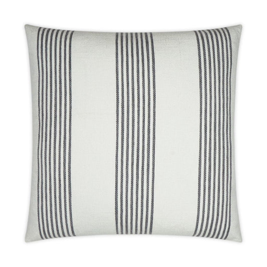 D.V. Kap Newport Stripes Nautical White Grey Large Throw Pillow