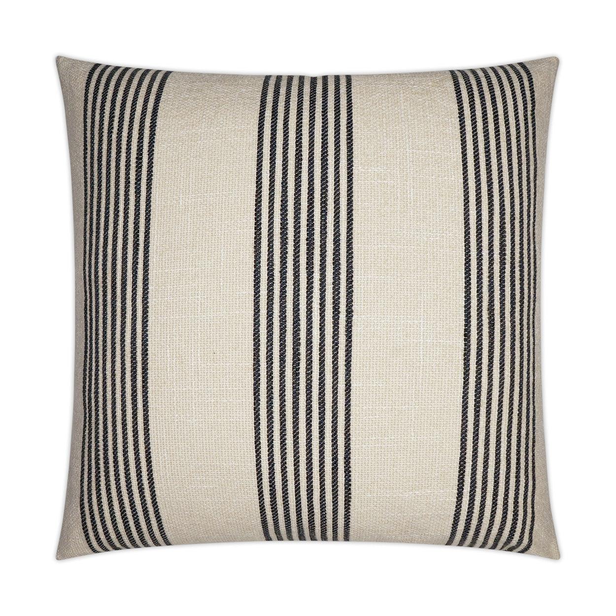 Newport Linen Stripes Nautical Tan Taupe Large Throw Pillow With Insert Throw Pillows LOOMLAN By D.V. Kap