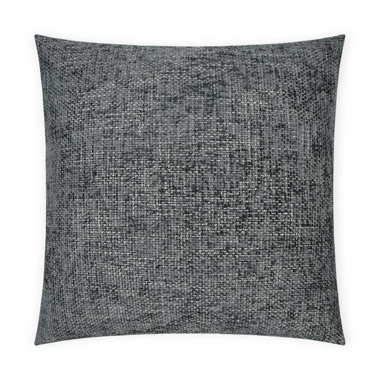 Norse Slate Solid Textured Grey Large Throw Pillow With Insert Throw Pillows LOOMLAN By D.V. Kap