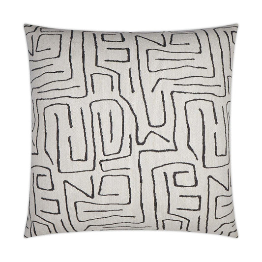 Novato Onyx Abstract White Black Large Throw Pillow With Insert Throw Pillows LOOMLAN By D.V. Kap