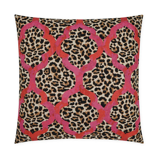 Obsessed Animal Fuchsia Large Throw Pillow With Insert Throw Pillows LOOMLAN By D.V. Kap