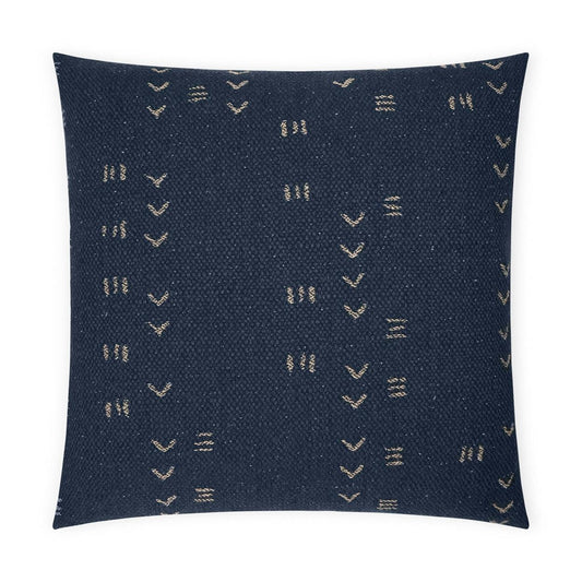 Ollie Navy Global Navy Large Throw Pillow With Insert Throw Pillows LOOMLAN By D.V. Kap