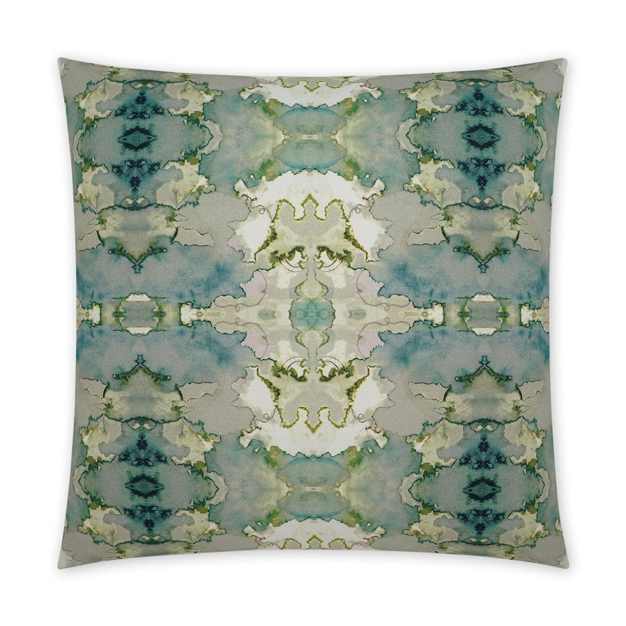 Orbach Abstract Turquoise Teal Large Throw Pillow With Insert Throw Pillows LOOMLAN By D.V. Kap