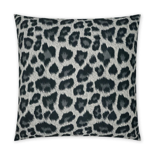 Panthera Domino Animal Grey Large Throw Pillow With Insert Throw Pillows LOOMLAN By D.V. Kap