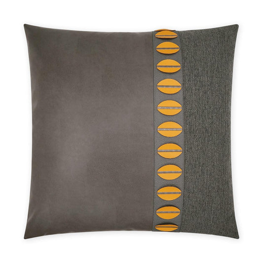 Paros MustardBand Grey Orange Large Throw Pillow With Insert Throw Pillows LOOMLAN By D.V. Kap