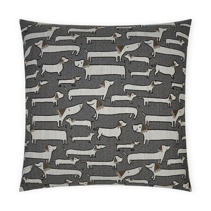 Pencil Pups Animal Novelty Grey Large Throw Pillow With Insert Throw Pillows LOOMLAN By D.V. Kap