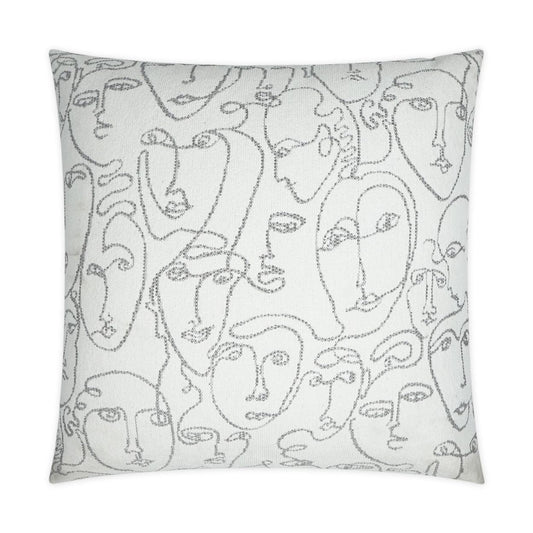 D.V. Kap Picasso Novelty Grey White Large Throw Pillow Insert