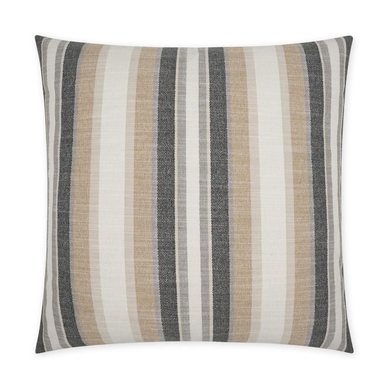 Ponce Western Chic Stripes Tan Taupe Large Throw Pillow With Insert Throw Pillows LOOMLAN By D.V. Kap