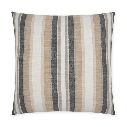 Ponce Western Chic Stripes Tan Taupe Large Throw Pillow With Insert Throw Pillows LOOMLAN By D.V. Kap