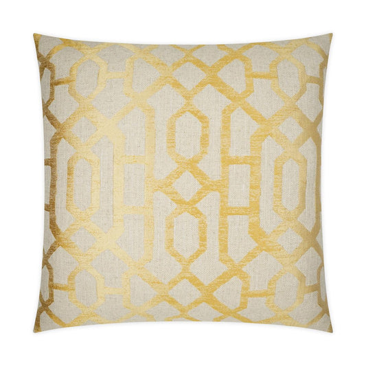 Portico Gold Global Geometric Gold Large Throw Pillow With Insert Throw Pillows LOOMLAN By D.V. Kap