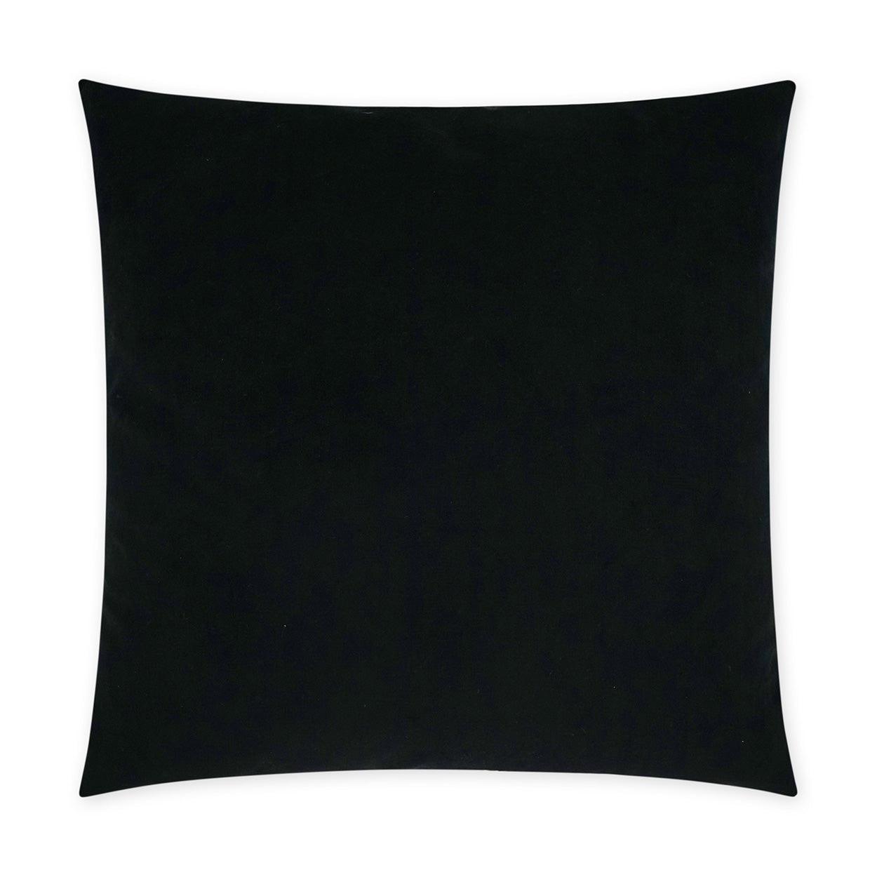 Posh Duo Black Solid Black Large Throw Pillow With Insert Throw Pillows LOOMLAN By D.V. Kap