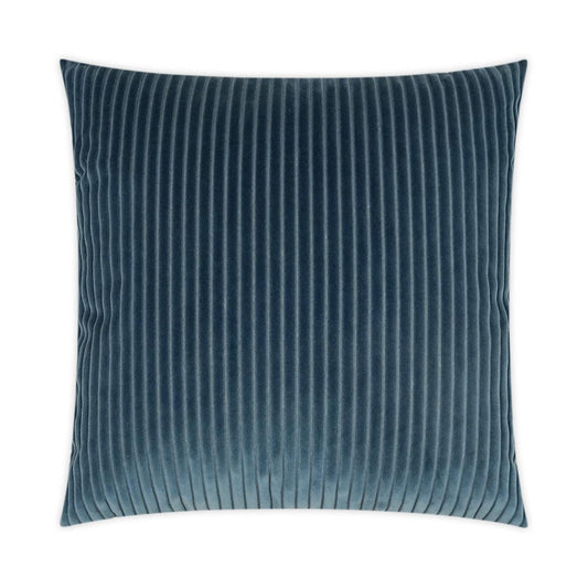 Postrio Blue Solid Textured Stripes Navy Large Throw Pillow With Insert Throw Pillows LOOMLAN By D.V. Kap