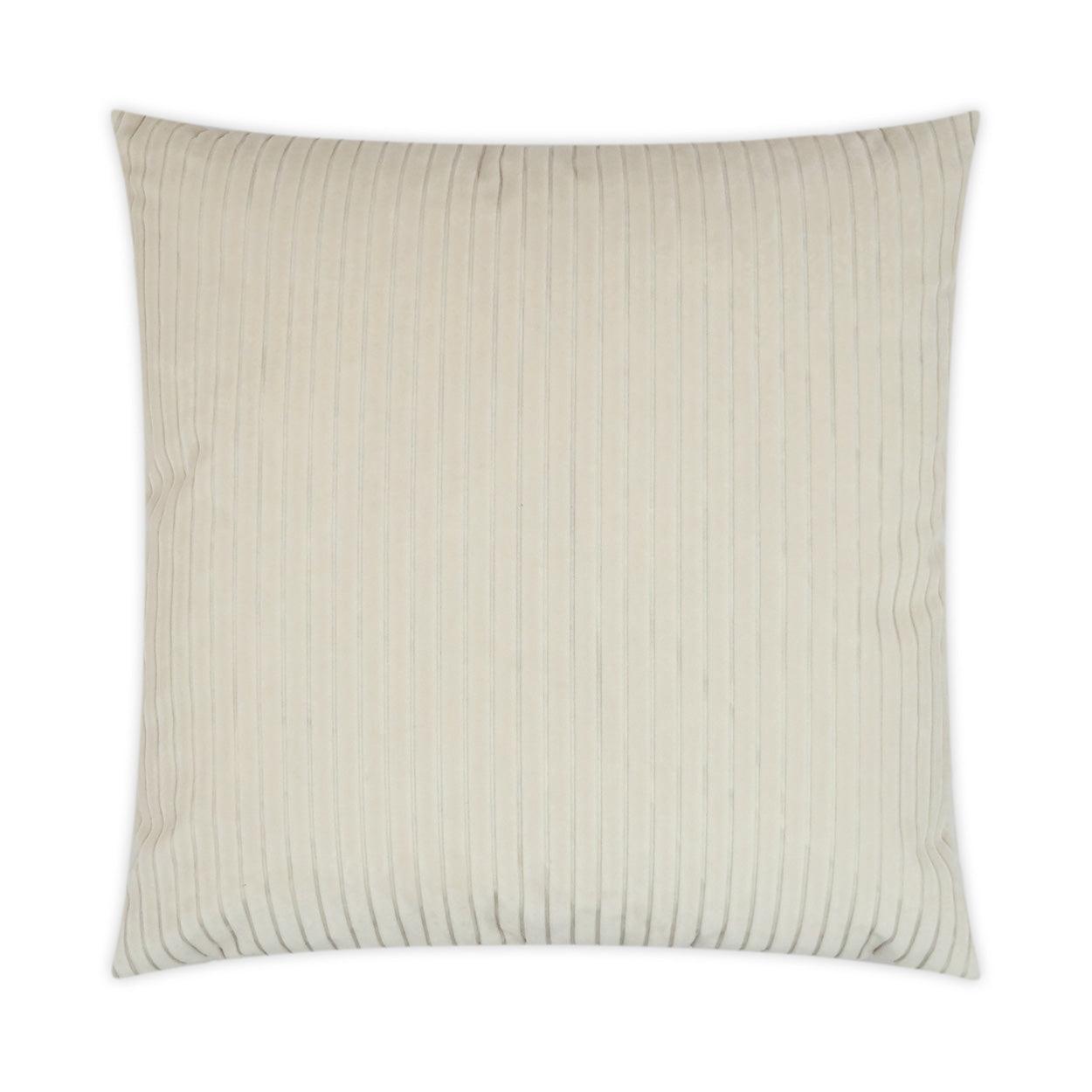 Postrio Ivory Solid Textured Stripes Ivory Large Throw Pillow With Insert Throw Pillows LOOMLAN By D.V. Kap