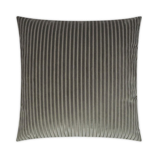 Postrio Smoke Solid Textured Stripes Grey Large Throw Pillow With Insert Throw Pillows LOOMLAN By D.V. Kap