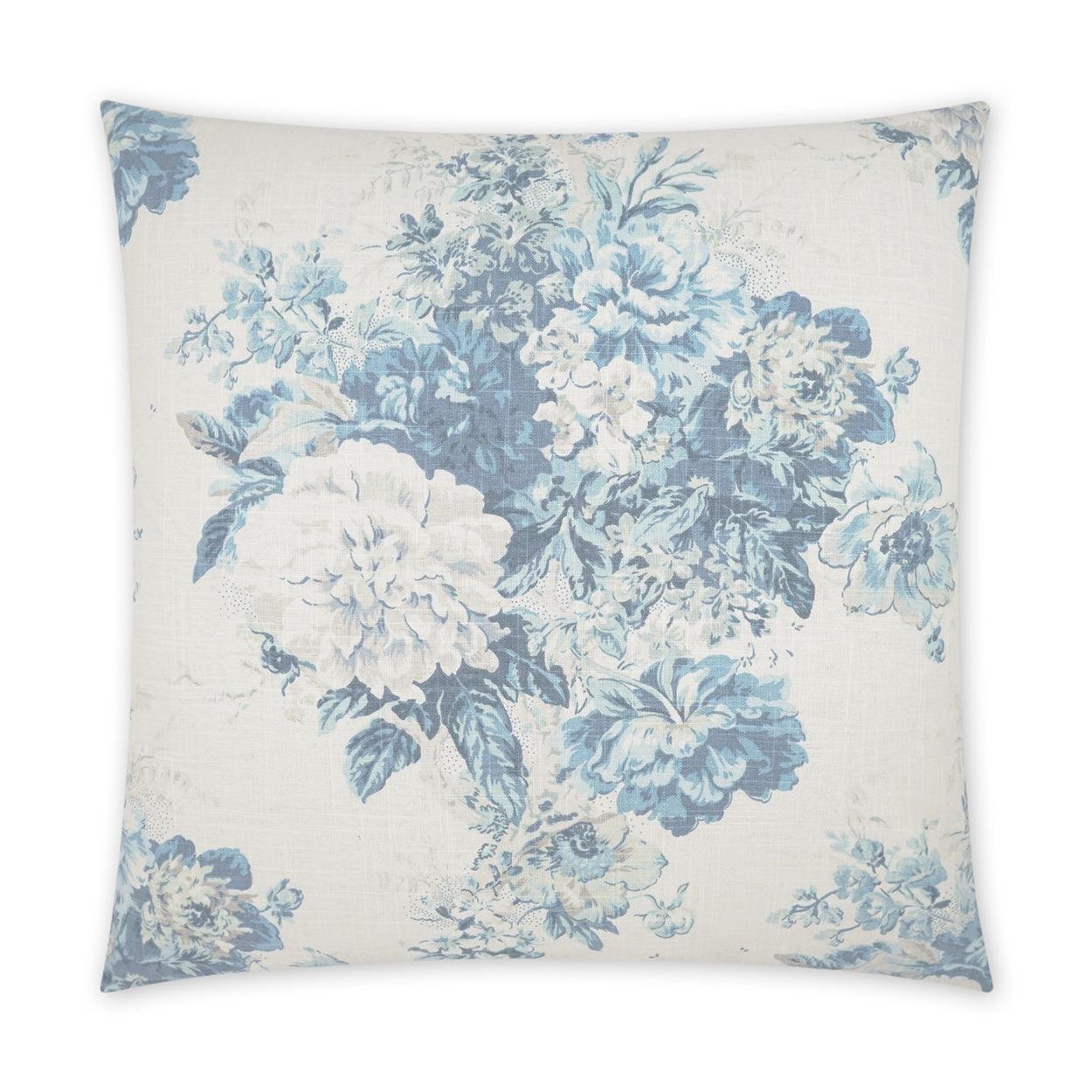 Prudence Traditional Floral Blue Large Throw Pillow With Insert Throw Pillows LOOMLAN By D.V. Kap