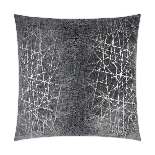 D.V. Kap Questa Glam Abstract Grey Silver Large Throw Pillow