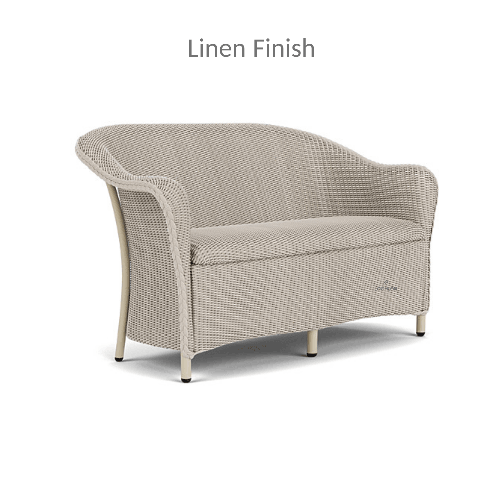 Reflections Wicker Loveseat With Padded Seat Outdoor Sofas & Loveseats LOOMLAN By Lloyd Flanders