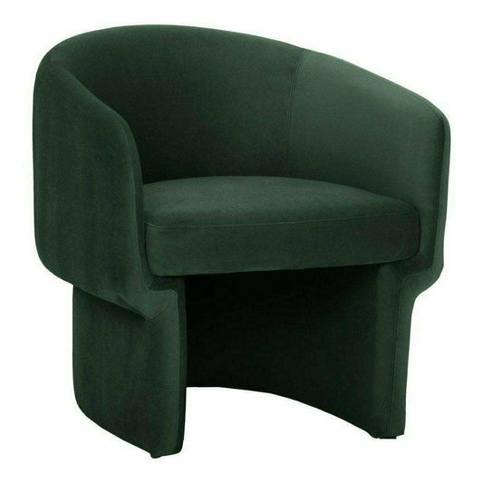 Moe's Home Retro Green Velvet Barrel Accent Armchair