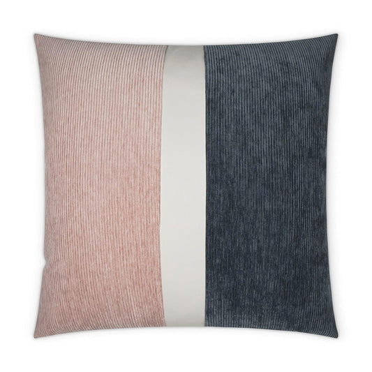 D.V. Kap Ridges Band Color Block Band Navy Large Throw Pillow