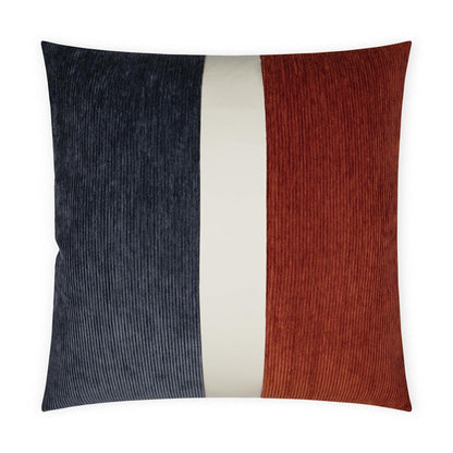 D.V. Kap Ridges Band Color Block Slate Red Large Throw Pillow