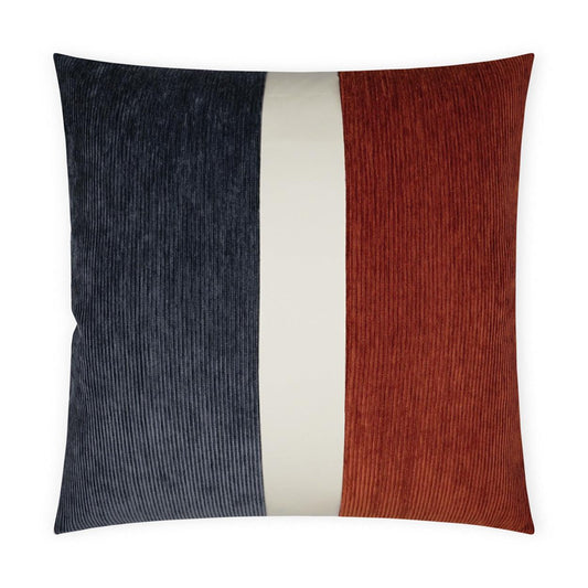 D.V. Kap Ridges Band Color Block Slate Red Large Throw Pillow