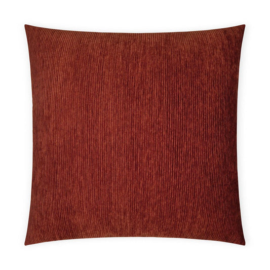 Ridges Paprika Solid Stripes Textured Red Large Throw Pillow With Insert Throw Pillows LOOMLAN By D.V. Kap