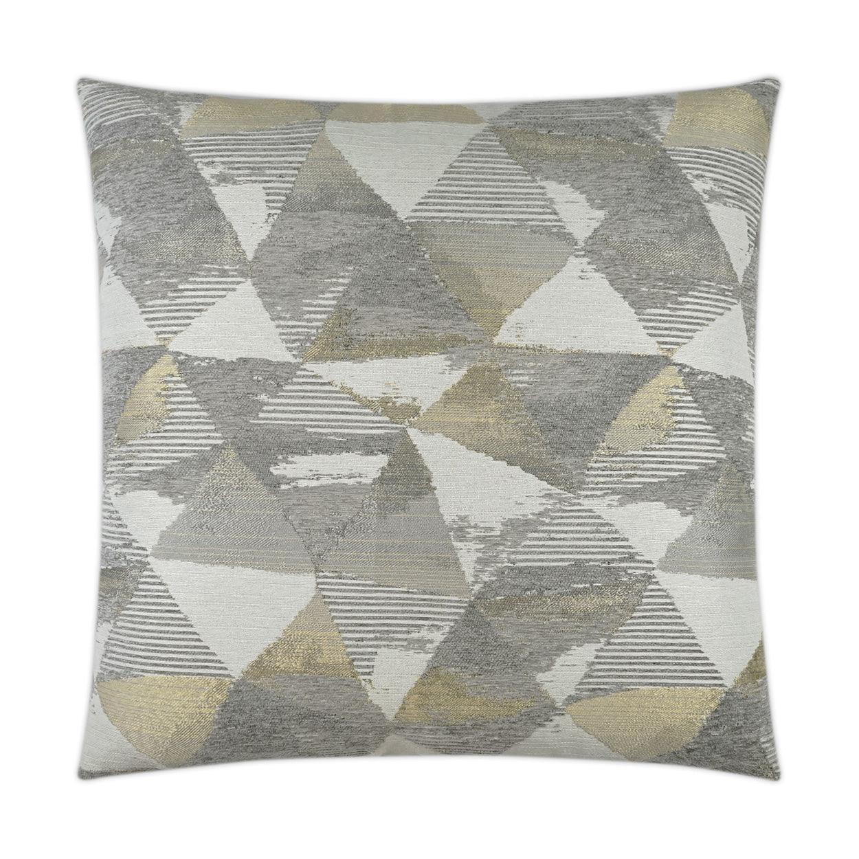 Ridgeview Golden Geometric Grey Gold Large Throw Pillow With Insert Throw Pillows LOOMLAN By D.V. Kap