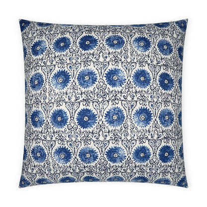 Riya Sapphire Global Blue Navy Large Throw Pillow With Insert Throw Pillows LOOMLAN By D.V. Kap