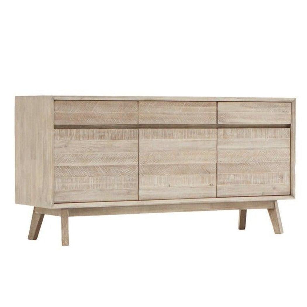 Rustic Natural Brown Solid Acacia Wood Sideboard With Drawers Sideboards LOOMLAN By LHIMPORTS