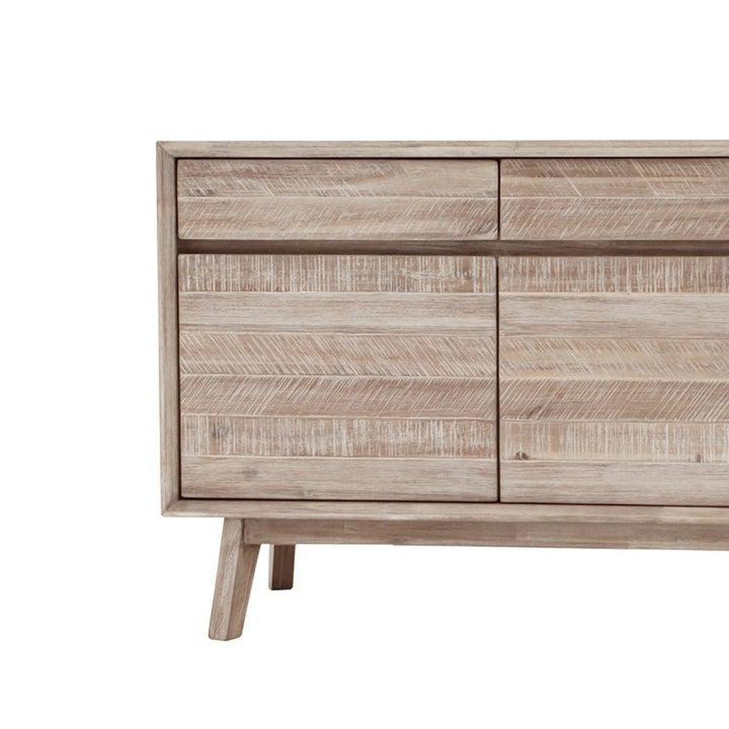 Rustic Natural Brown Solid Acacia Wood Sideboard With Drawers Sideboards LOOMLAN By LHIMPORTS