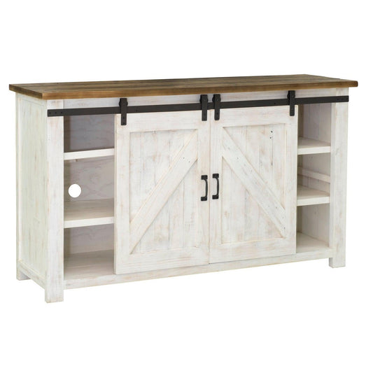 LH Home Reclaimed Wood White Sideboard Sliding Doors