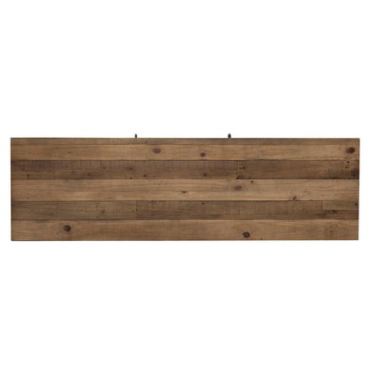 Rustic Two-Tone White Reclaimed Pine Wood Sideboard Sliding Doors Sideboards LOOMLAN By LHIMPORTS