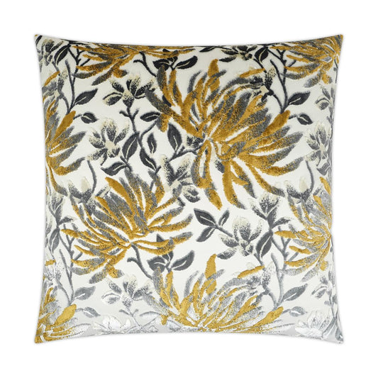 Sadah Mustard Floral Yellow Large Throw Pillow With Insert Throw Pillows LOOMLAN By D.V. Kap