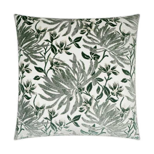 Sadah Thyme Floral Green Grey Large Throw Pillow With Insert Throw Pillows LOOMLAN By D.V. Kap