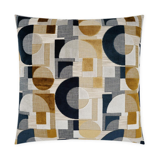 D.V. Kap Sandusky Geometric Navy Gold Large Throw Pillow Insert