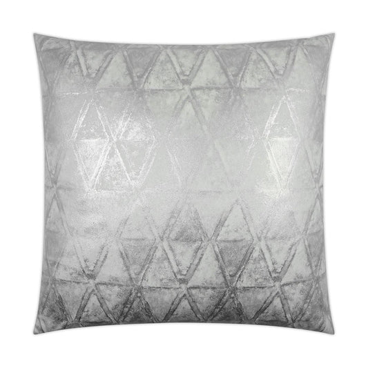D.V. Kap Scheme White Glam Silver White Large Throw Pillow