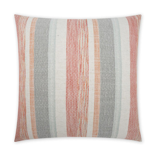 D.V. Kap Shannon Stripes Coral Salmon Large Throw Pillow Insert