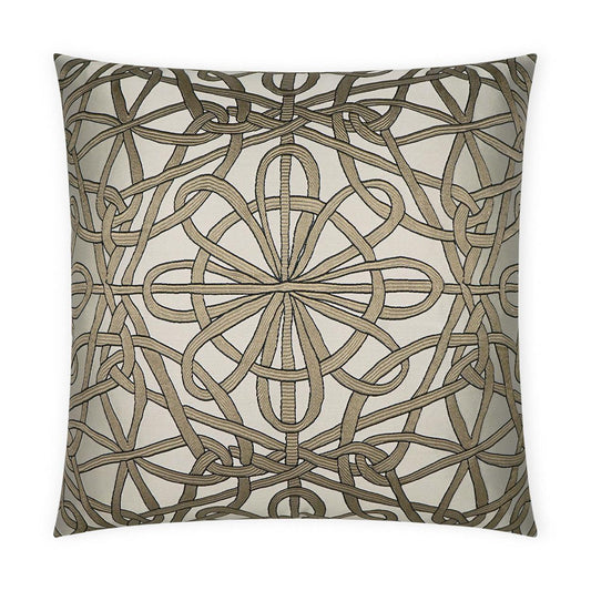D.V. Kap Slip Knot Taupe Gold Large Throw Pillow Insert