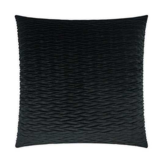 Sophia Black Solid Textured Black Large Throw Pillow With Insert Throw Pillows LOOMLAN By D.V. Kap