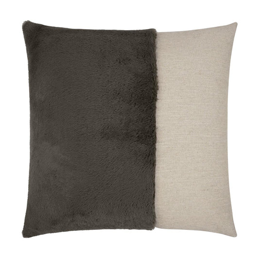 D.V. Kap St. Moritz Grey Brown Faux Fur Grey Large Throw Pillow