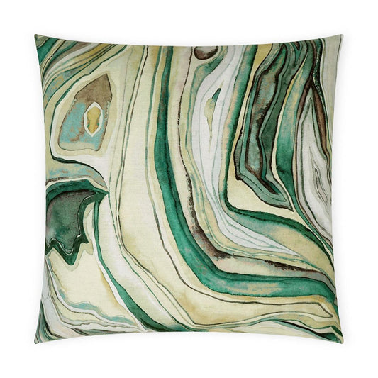 D.V. Kap Sumidero Emerald Abstract Green Large Throw Pillow