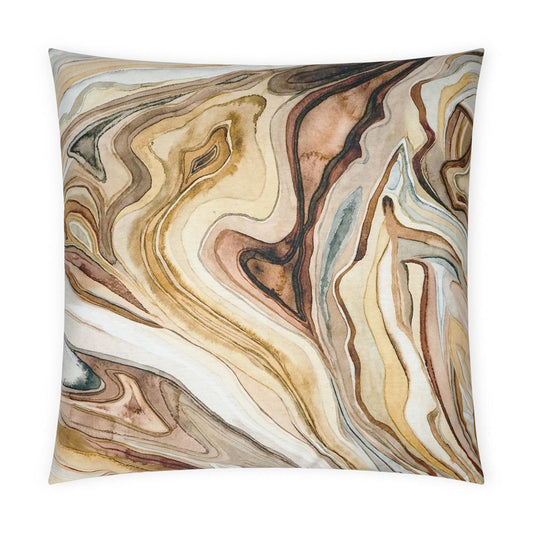 D.V. Kap Sumidero Latte Yellow Brown Tan Large Throw Pillow