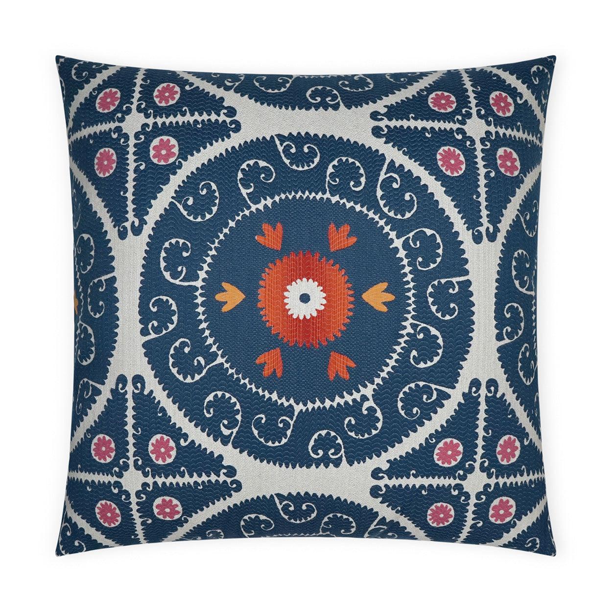 D.V. Kap Suzandozi Denim Global Blue Large Throw Pillow Insert