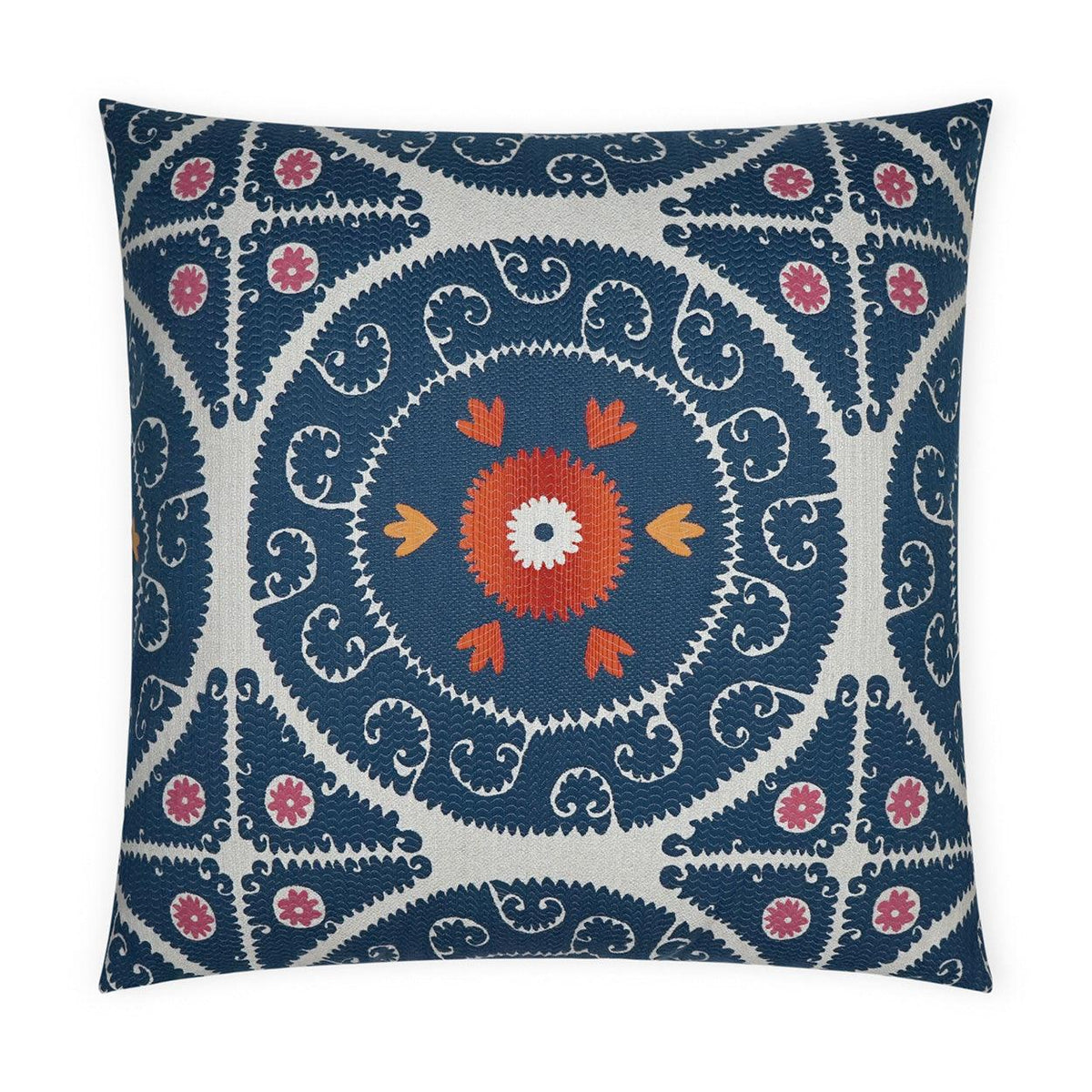 D.V. Kap Suzandozi Denim Global Blue Large Throw Pillow Insert