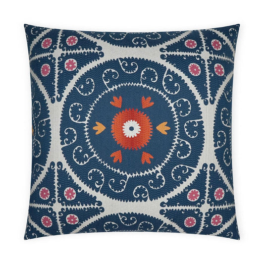 D.V. Kap Suzandozi Denim Global Blue Large Throw Pillow Insert