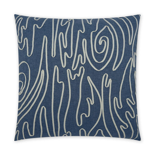 D.V. Kap Swindler Denim Abstract Blue Large Throw Pillow Insert